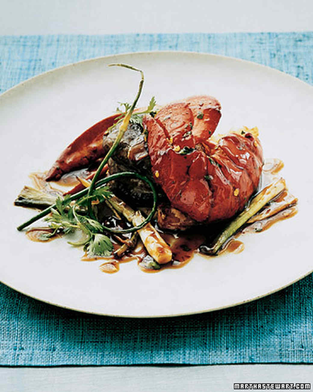 Lobster and Tenderloin with Oyster Sauce, Ginger, and Scallions Recipe